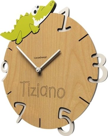 Dětské hodiny CalleaDesign krokodýl 36cm (možnost vlastního jména)