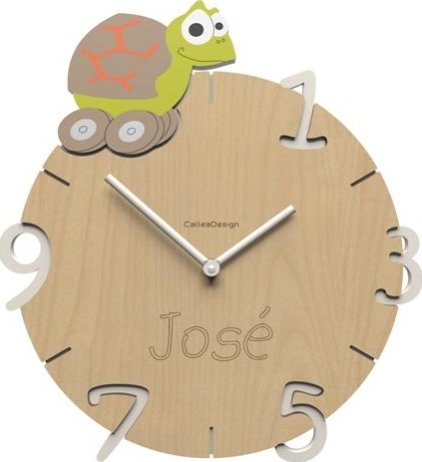 Dětské hodiny CalleaDesign želva 36cm (možnost vlastního jména)