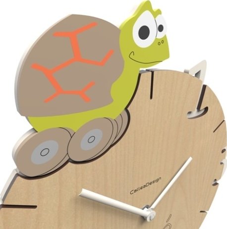Dětské hodiny CalleaDesign želva 36cm (možnost vlastního jména)