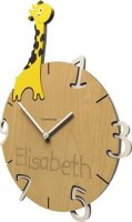 Dětské hodiny CalleaDesign žirafa 42cm (možnost vlastního jména)