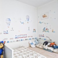 Dětské samolepky na zeď Vláčky a letadla