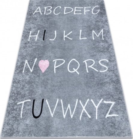 Dětský kusový koberec Junior 52063.801 Alphabet grey