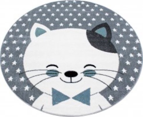 Dětský kusový koberec Kids 550 blue kruh