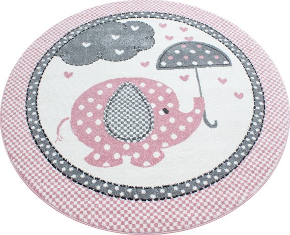 Dětský kusový koberec Kids 570 pink kruh