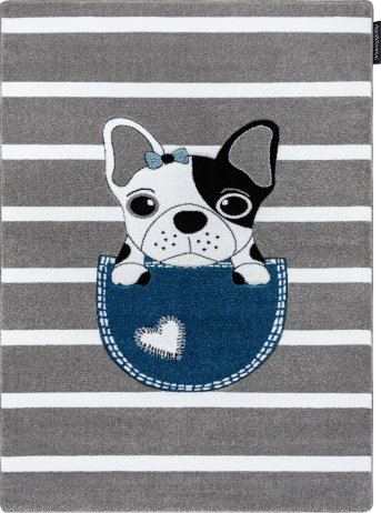 Dětský kusový koberec Petit Bulldog grey