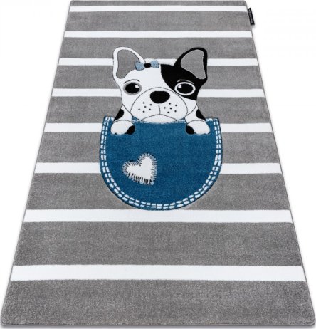 Dětský kusový koberec Petit Bulldog grey