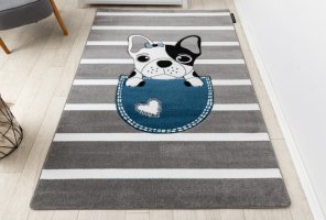 Dětský kusový koberec Petit Bulldog grey