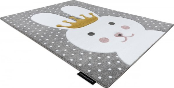 Dětský kusový koberec Petit Bunny grey