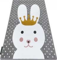 Dětský kusový koberec Petit Bunny grey