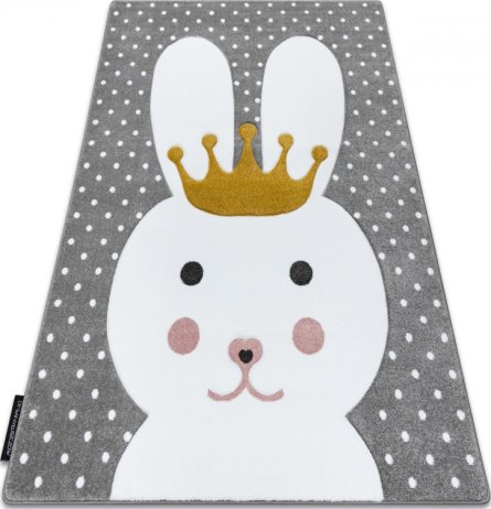 Dětský kusový koberec Petit Bunny grey