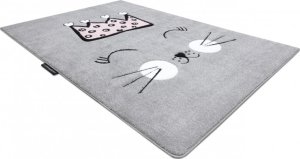 Dětský kusový koberec Petit Cat crown grey