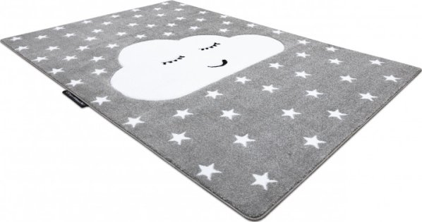 Dětský kusový koberec Petit Cloud stars grey