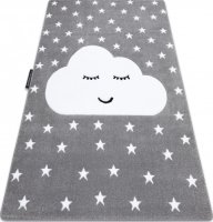 Dětský kusový koberec Petit Cloud stars grey