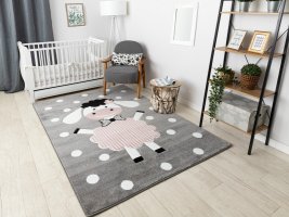 Dětský kusový koberec Petit Dolly sheep grey
