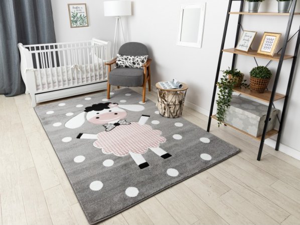 Dětský kusový koberec Petit Dolly sheep grey