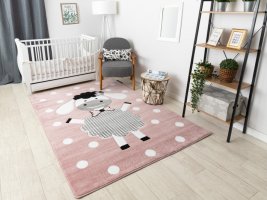Dětský kusový koberec Petit Dolly sheep pink
