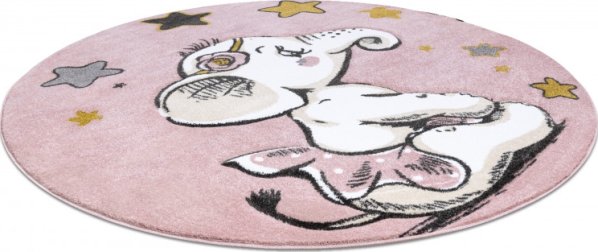 Dětský kusový koberec Petit Elephant stars pink kruh