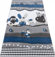 Dětský kusový koberec Petit Farm animals blue