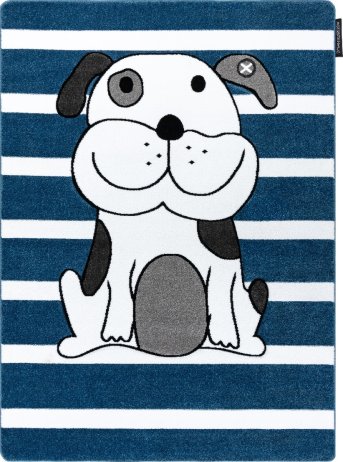 Dětský kusový koberec Petit Puppy blue