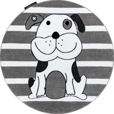 Dětský kusový koberec Petit Puppy grey kruh
