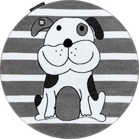 Dětský kusový koberec Petit Puppy grey kruh