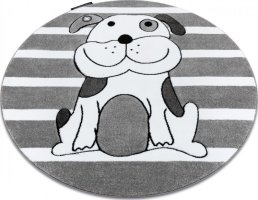 Dětský kusový koberec Petit Puppy grey kruh