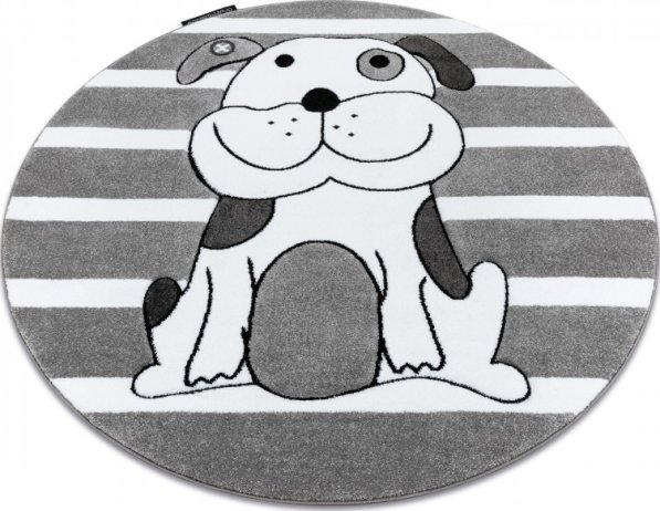 Dětský kusový koberec Petit Puppy grey kruh