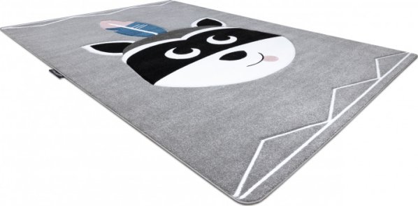 Dětský kusový koberec Petit Raccoon mukki grey