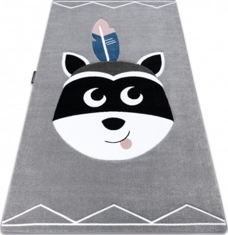 Dětský kusový koberec Petit Raccoon mukki grey