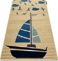 Dětský kusový koberec Petit Sail boat gold