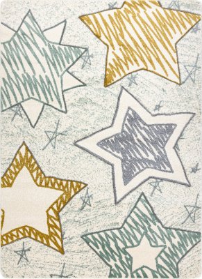 Dětský kusový koberec Petit Stars green