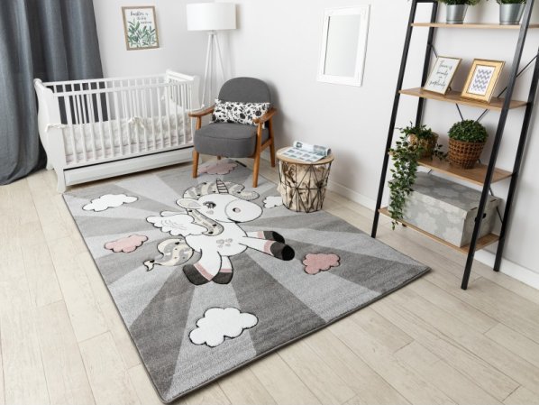 Dětský kusový koberec Petit Unicorn grey