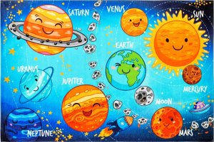 Dětský kusový koberec Torino kids 230 SOLAR SYSTEM