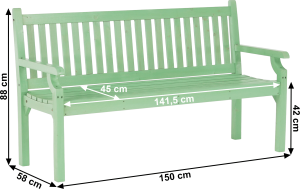 Dřevěná zahradní lavička Alona neo mint