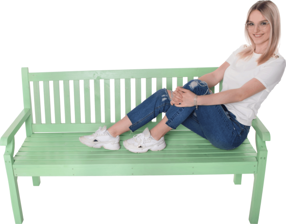 Dřevěná zahradní lavička Alona neo mint
