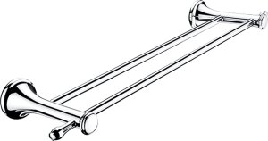 Dvojitý držák na ručníky LADA, chrom, 515 mm