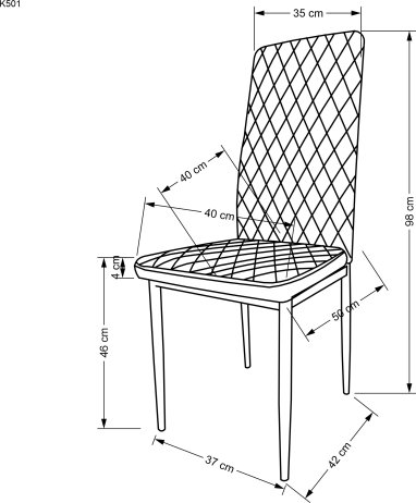 Elegantní jídelní židle K501 černá