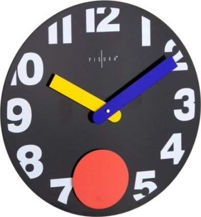 Fisura nástěnné hodiny Punto Black 40cm
