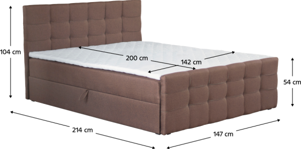 Hnědá boxspringová postel Bresto 140