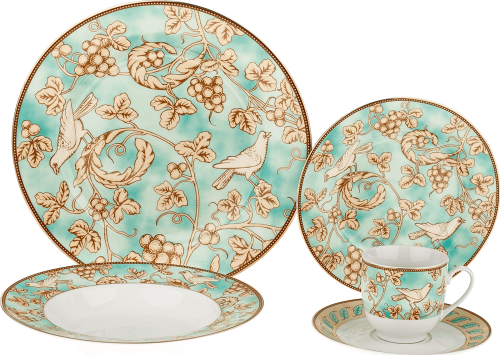 Jídelní souprava Decora turquoise, set 20 ks