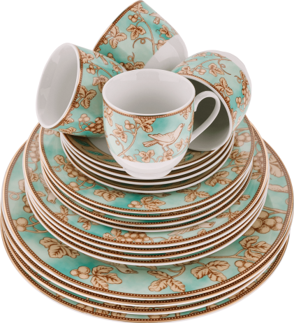 Jídelní souprava Decora turquoise, set 20 ks