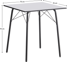 Bílý jídelní stůl Laka Typ1 70x70x75 cm