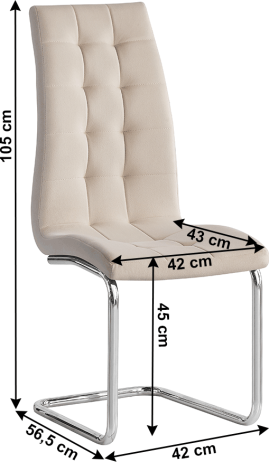 Jídelní židle, béžová Dulux Velvet látka / chrom, SALOMA NEW