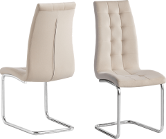 Jídelní židle, béžová Dulux Velvet látka / chrom, SALOMA NEW