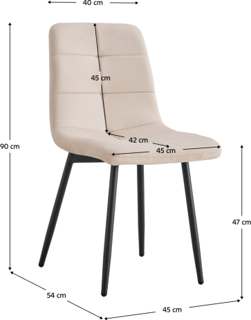Jídelní židle Mia béžová Velvet látka