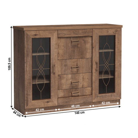 Komoda Comedor 5, dub lefkas