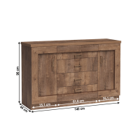 Komoda Comedor 4, dub lefkas