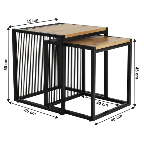 Set dvou stolků Prine, dub
