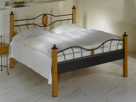 Kovová postel STROMBOLI 0459 s masivními prvky