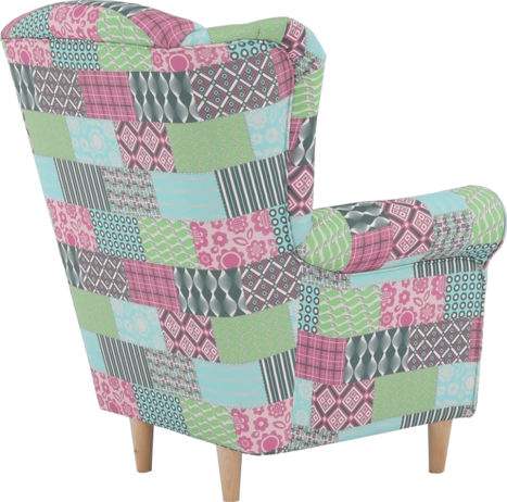 Křeslo Evier, látka patchwork M1